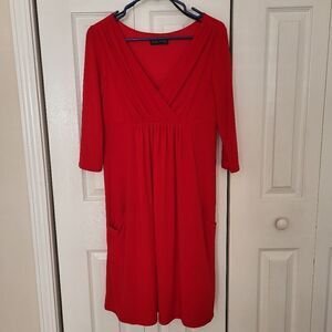 Blu Sage half sleeve midi red dress